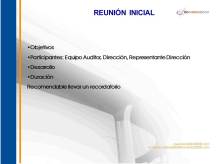 Reunión inicial, Auditoría ISO, auditoria ISO, ISO 9001, ISO 14001, OHSAS 18001, ISO